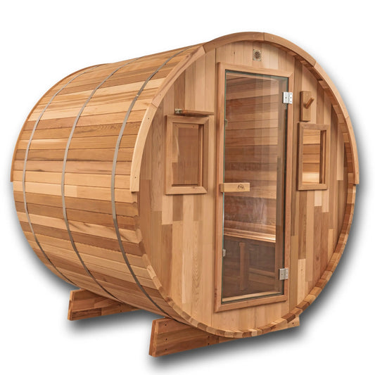 6 FT Classic Red Cedar Barrel Sauna - 4-6 Person Backcountry Recreation