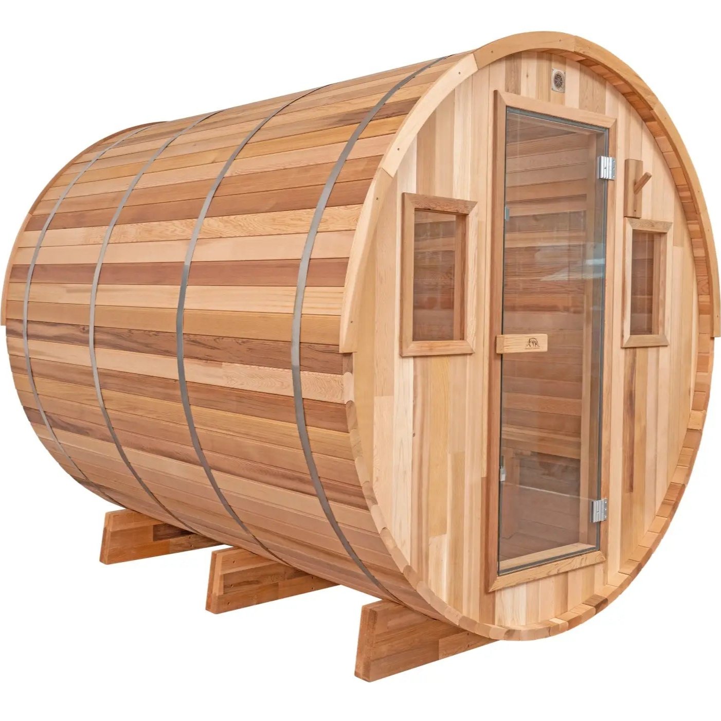 8 FT Classic Red Cedar Barrel Sauna - 6-8 Person Backcountry Recreation