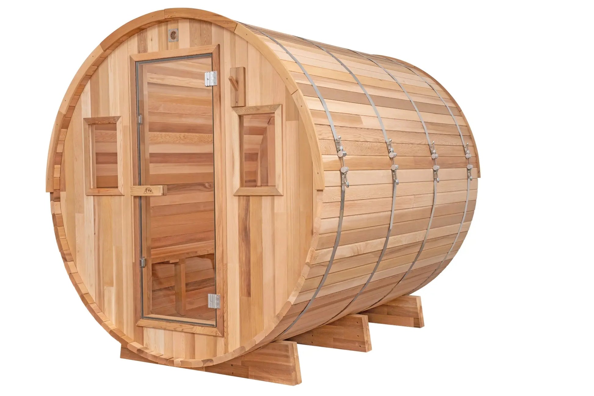 8 FT Classic Red Cedar Barrel Sauna - 6-8 Person Backcountry Recreation