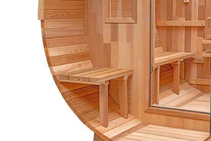 8 FT Classic Red Cedar Barrel Sauna with Porch - 4-6 Person # #seotitle## Backcountry Recreation