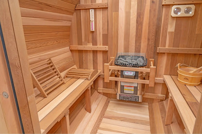 8 FT Classic Red Cedar Barrel Sauna with Porch - 4-6 Person # #seotitle## Backcountry Recreation