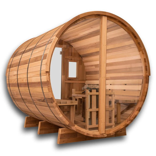 8 Ft Classic Cedar Scenic View Barrel Sauna - 6-8 Person # #seotitle## Backcountry Recreation