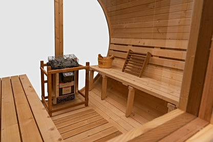 8 Ft Classic Thermowood Scenic View Barrel Sauna - 6-8 Person # #seotitle## Backcountry Recreation