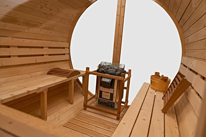 8 Ft Classic Thermowood Scenic View Barrel Sauna - 6-8 Person # #seotitle## Backcountry Recreation