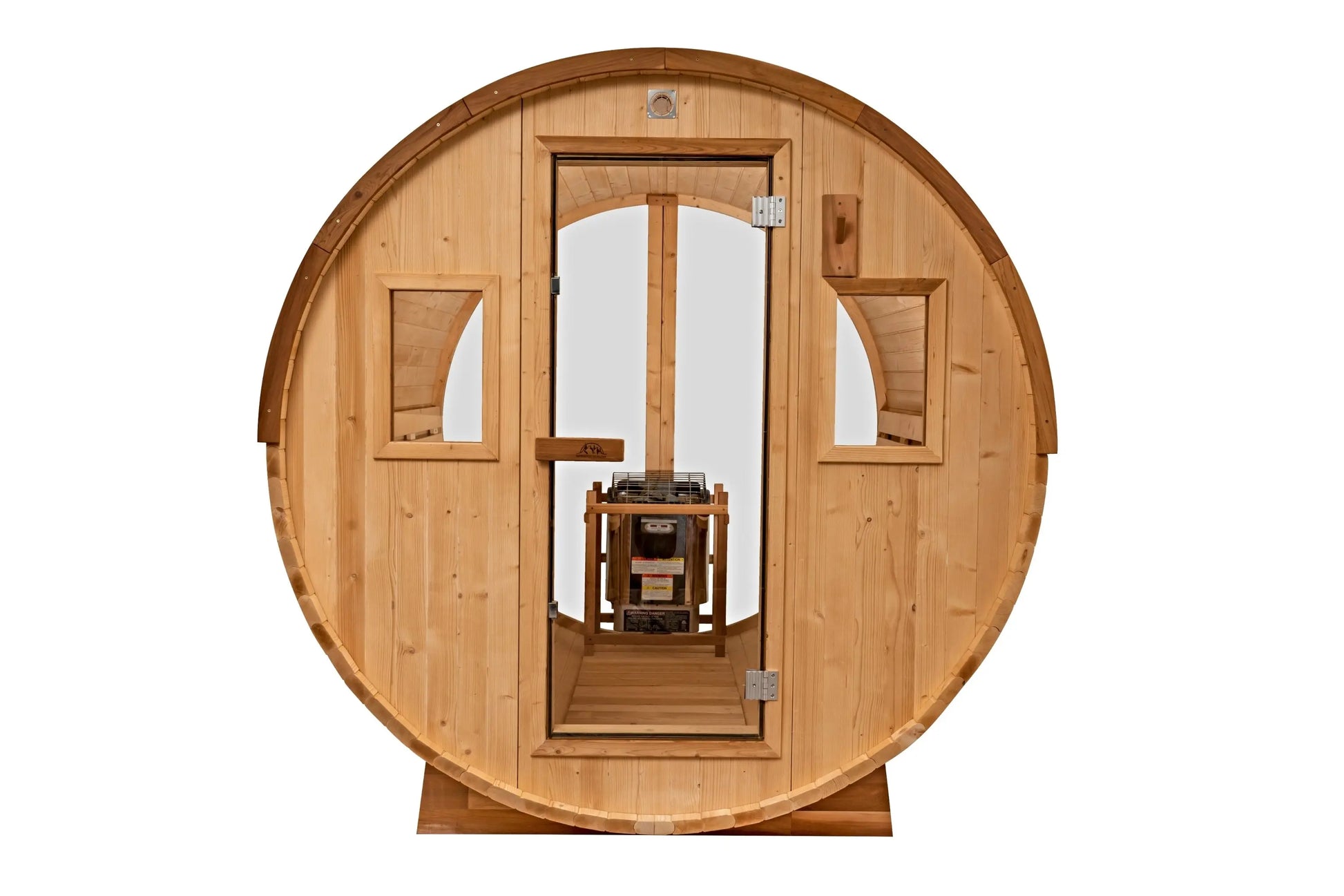 8 Ft Classic Thermowood Scenic View Barrel Sauna - 6-8 Person Backcountry Recreation